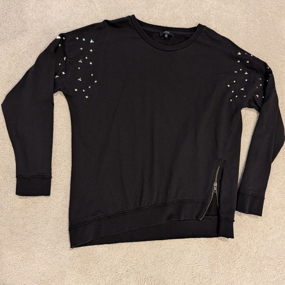 Joe's Jeans Black Studded Sweatshirt, Size M